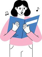 A sketchy style illustration showing a soloist performer vector