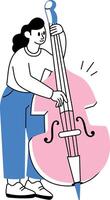 An illustration of violinist designed in drawing style vector