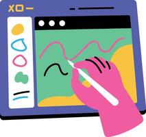 Flat style illustration showing a visual designing technique vector
