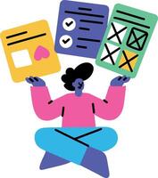 A flat style illustration showing interface designer vector