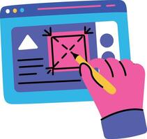 A flat style illustration showing a digital move tool vector