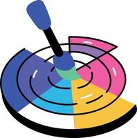 A flat style illustration showing colour picker vector