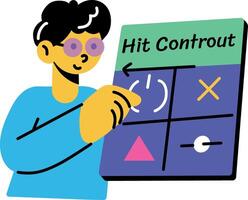 Flat style illustration depicting a focused project designer vector