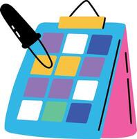 Choose colour with a picker, flat style illustration vector