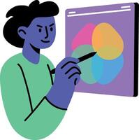 A person using blend tool, flat style illustration vector