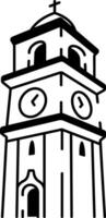 A hand drawn style icon of a bell tower vector