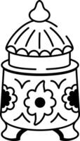 A hand drawn style icon showing a traditional salt jar vector