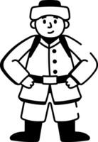 A drawing style icon of a russian man vector