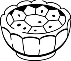 A drawing style icon of a bread bowl vector