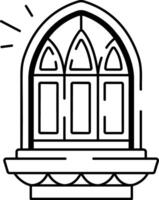 A drawing style icon of a church window pane vector
