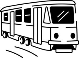 A doodle style icon of a russian tram vector