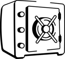 A doodle style icon of combination safe vector