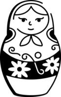 A drawing style icon of a matryoshka doll vector
