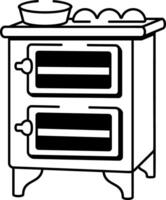 A hand drawn style icon of a baking stove vector