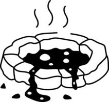 A hand drawn style icon of lava pit vector