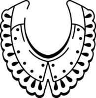 A sketchy style icon showing a lace collar vector