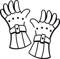 A hand drawn style icon of gauntlets vector