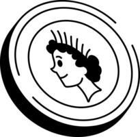 A drawing style icon of game coin vector