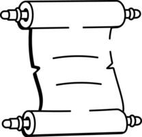 A sketchy style icon of ancient scroll vector