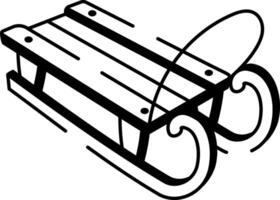 A hand drawn style icon of a sled vector