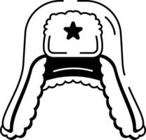 A hand drawn style icon of an ushanka hat vector