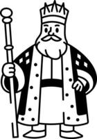 A hand drawn style icon of an emperor figure vector