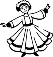 A drawing style icon depicting a folk dancer vector