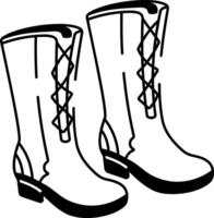 A sketchy style icon of a pair of long boots vector
