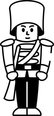 A doodle style icon of a wooden soldier toy