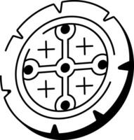 A sketchy style icon showing an old coin vector