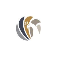 abstract peacock bird soft color logo vector