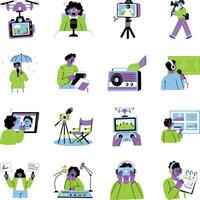 media production and content creation tools vector