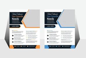 Two business flyers with different colors and shapes vector