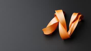 Abstract Letter N, Orange Ribbon, Black Background photo