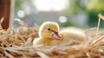 Baby Duckling Nest Sunlight photo