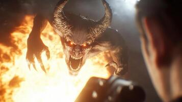 Demon Emerging from Flames - Confrontation photo