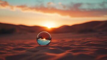 Desert Sunset Crystal Ball Reflection photo