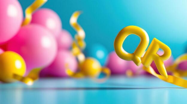 Festive Balloons QR Code Display photo