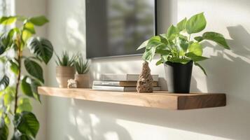 Floating Shelf with Plants Decor photo