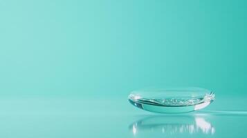 Lens on Teal Surface, Minimalist Design photo