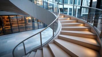 Modern Spiral Staircase in City Center photo