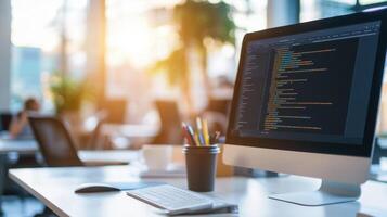 Modern Office Workspace Coding photo