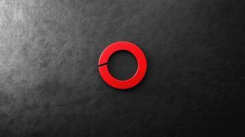 Red Circle on Dark Stone photo
