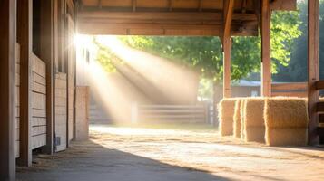Sunbeams in Wooden Barn photo
