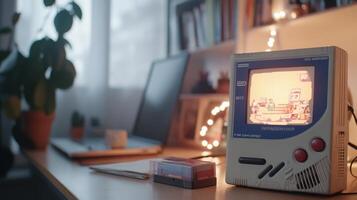 Retro Game Console, Home Office, Cozy photo