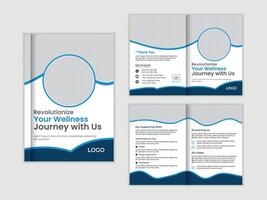 Professional Bi-Fold Brochure Design Revolutionize Your Wellness Journey with a Modern, Clean and Calming Blue Theme vector