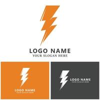 Thunder and Bolt Lighting Flash Icons Set Flat Style on Dark Background vector
