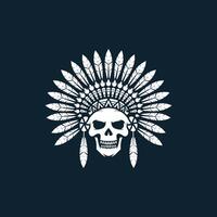 native skull apache design illustration vector