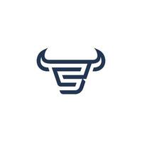 abstract bull head logo design vector