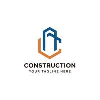 simple C construction logo design vector